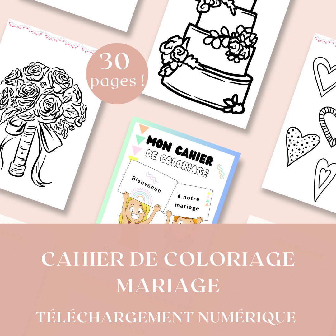 Coloriages mariage à imprimer  Livret de 30 coloriages – Réussir son  mariage