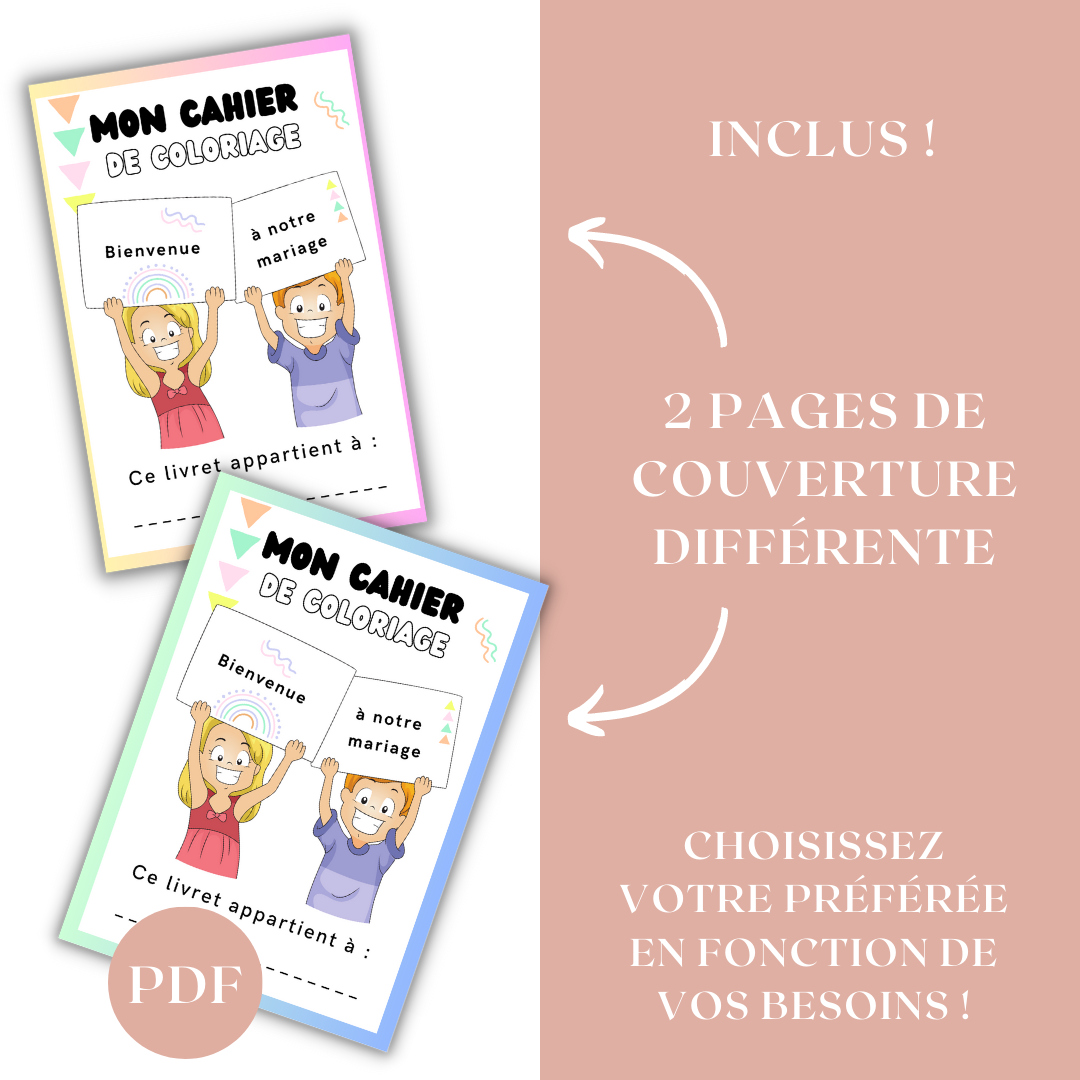 Cahier de coloriage mariage pour enfant - numérique