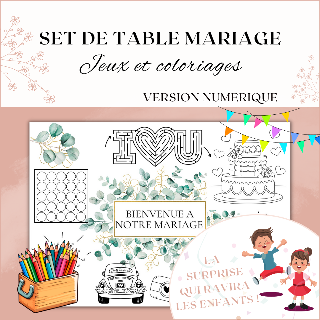 Lot de 6 livres de coloriage de mariage pour enfants,Avec autocollants Lot de 6 livres de coloriage de mariage pour enfants,Avec autocollants