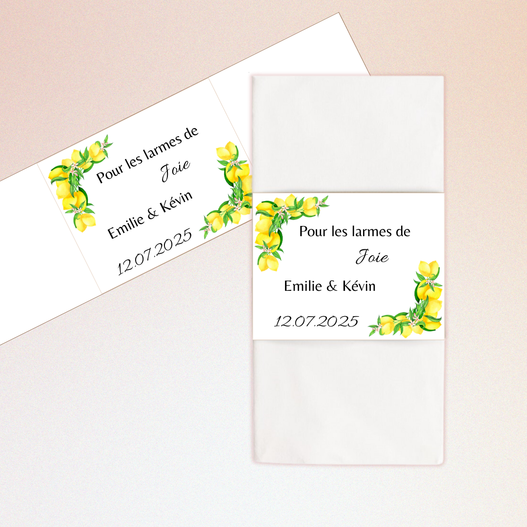 Etui mouchoir larme de joie : citron