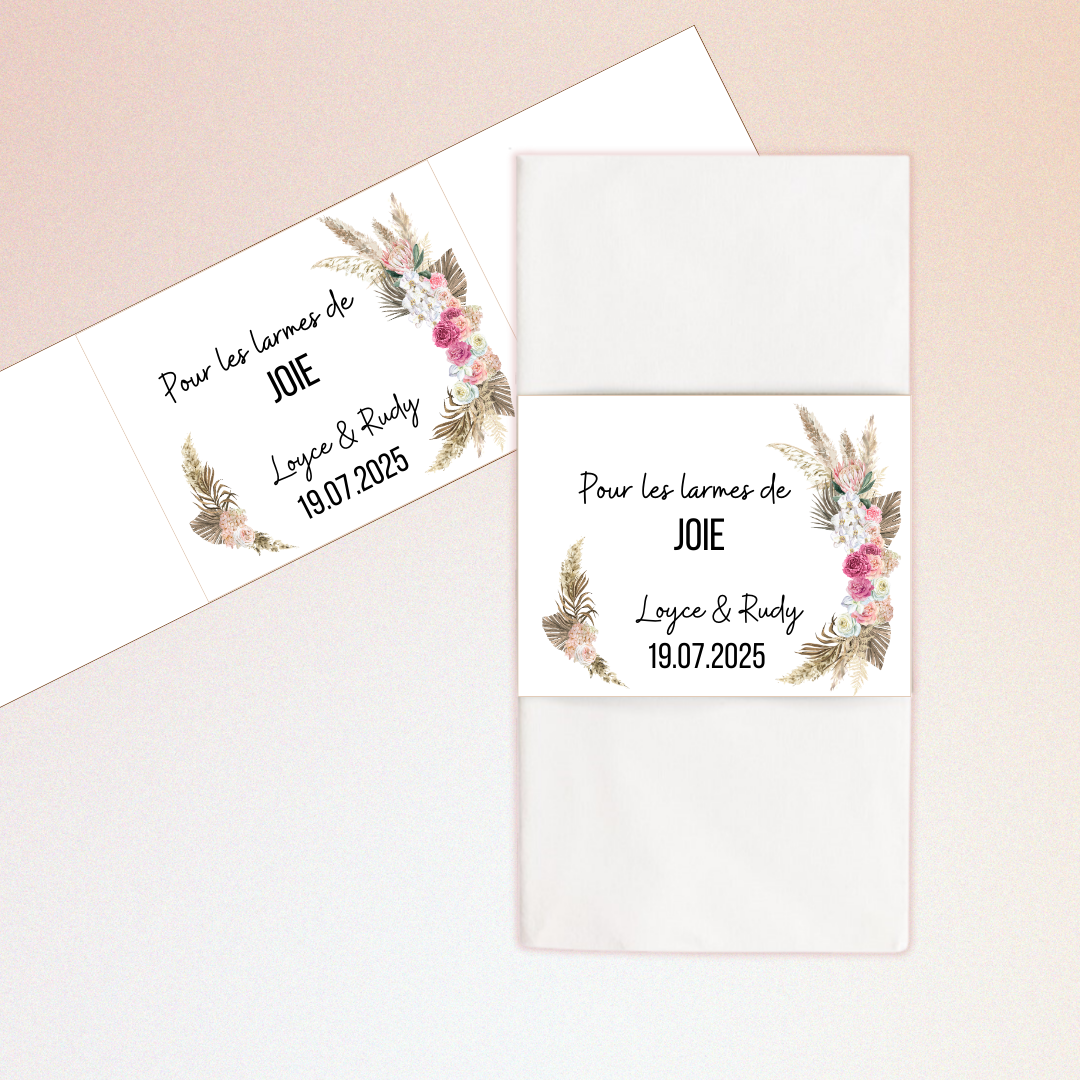 Etui mouchoir larme de joie : pampa