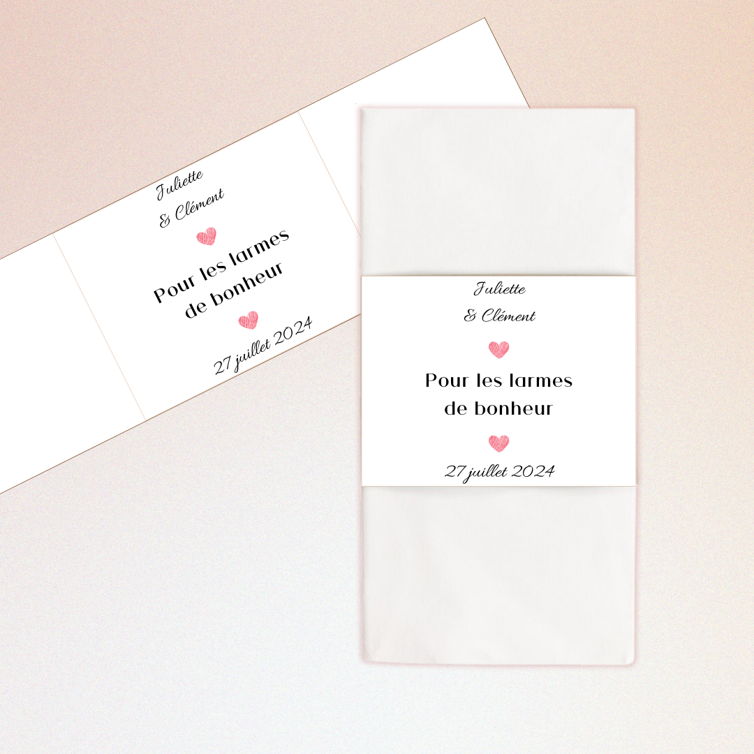 Etui mouchoir larme de joie : cœur