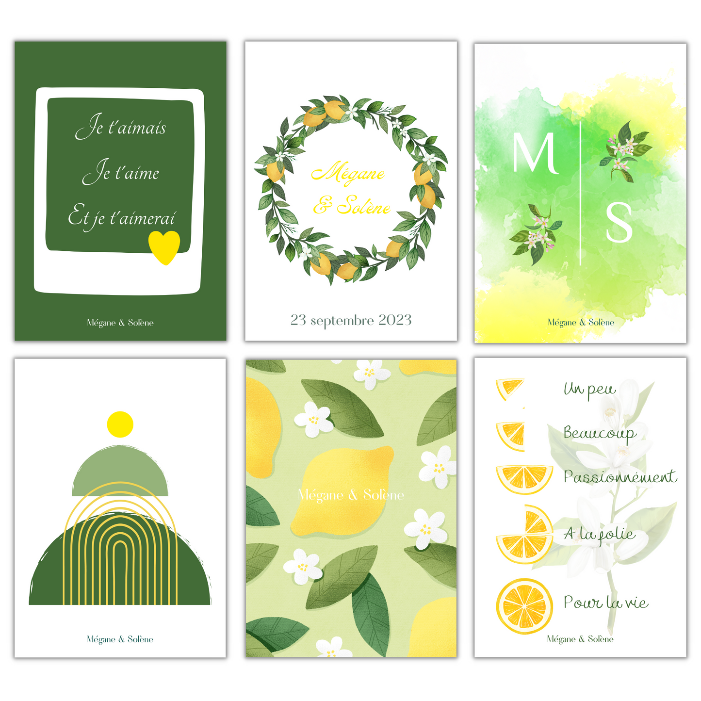 Livre d'or cartes postales mariage - zeste de citron à imprimer