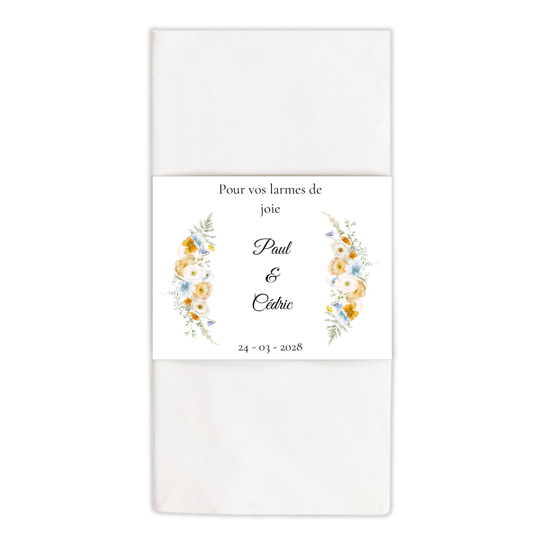 Etui mouchoir larmes de joie numérique : fleurs des champs