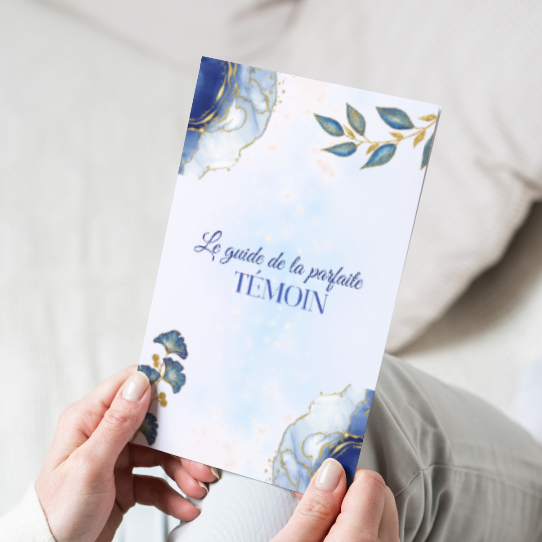 Guide de la parfaite témoin à imprimer : bleu or