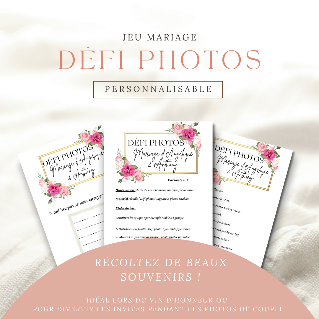 défi photos jeu mariage