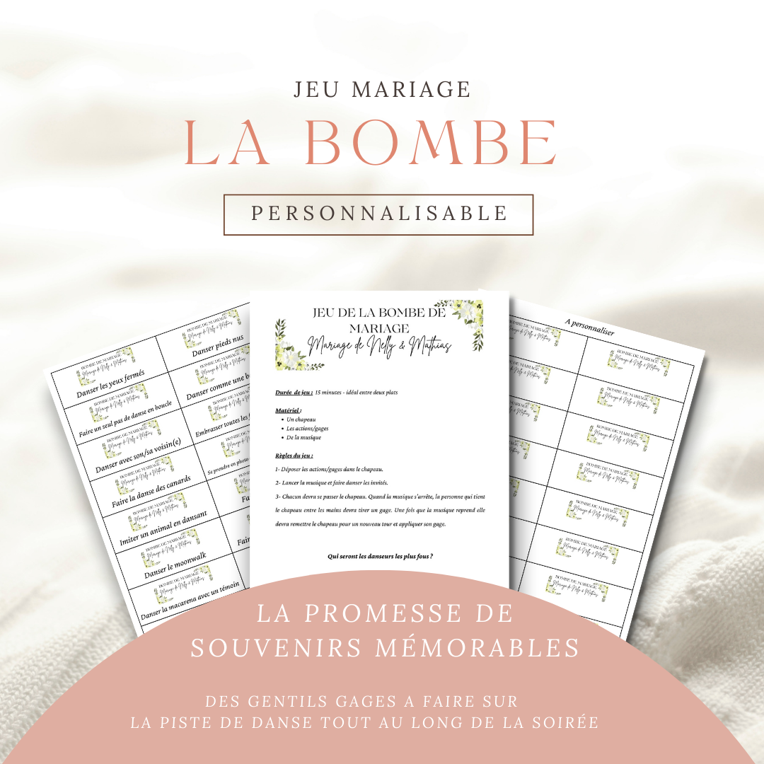 jeu de la bombe de mariage