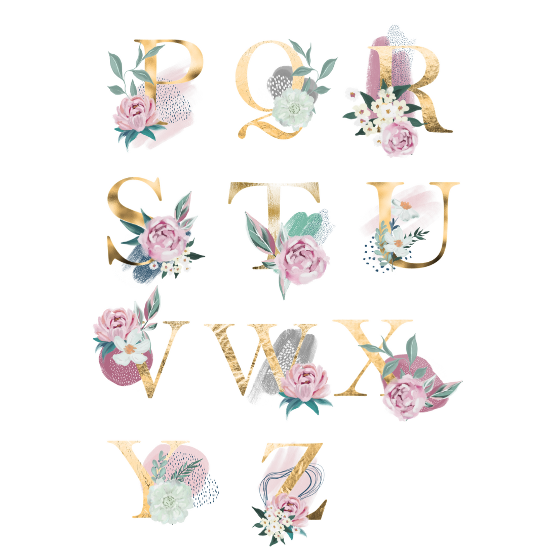 Poster numérique : Initiales or