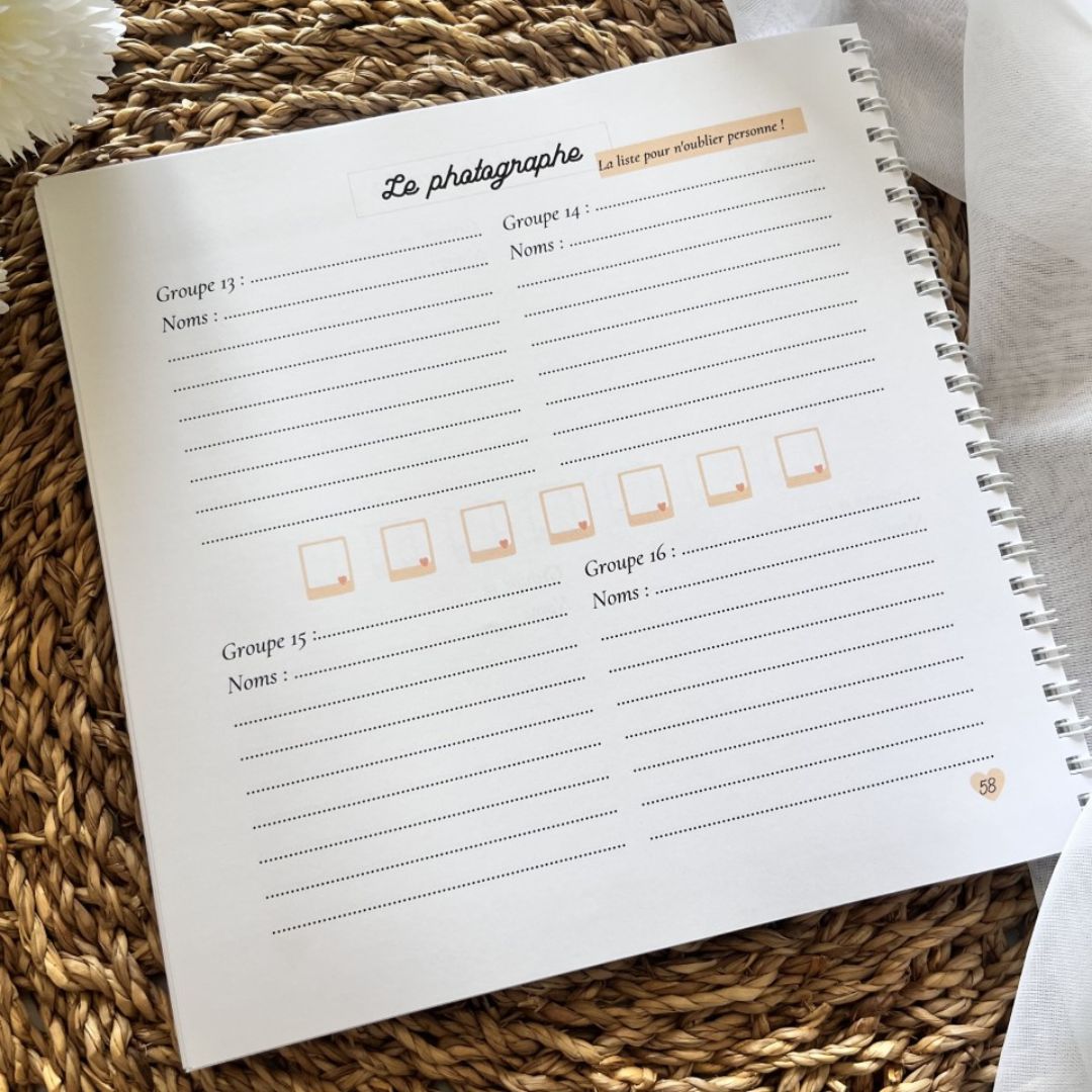 livre organisation mariage : le photographe