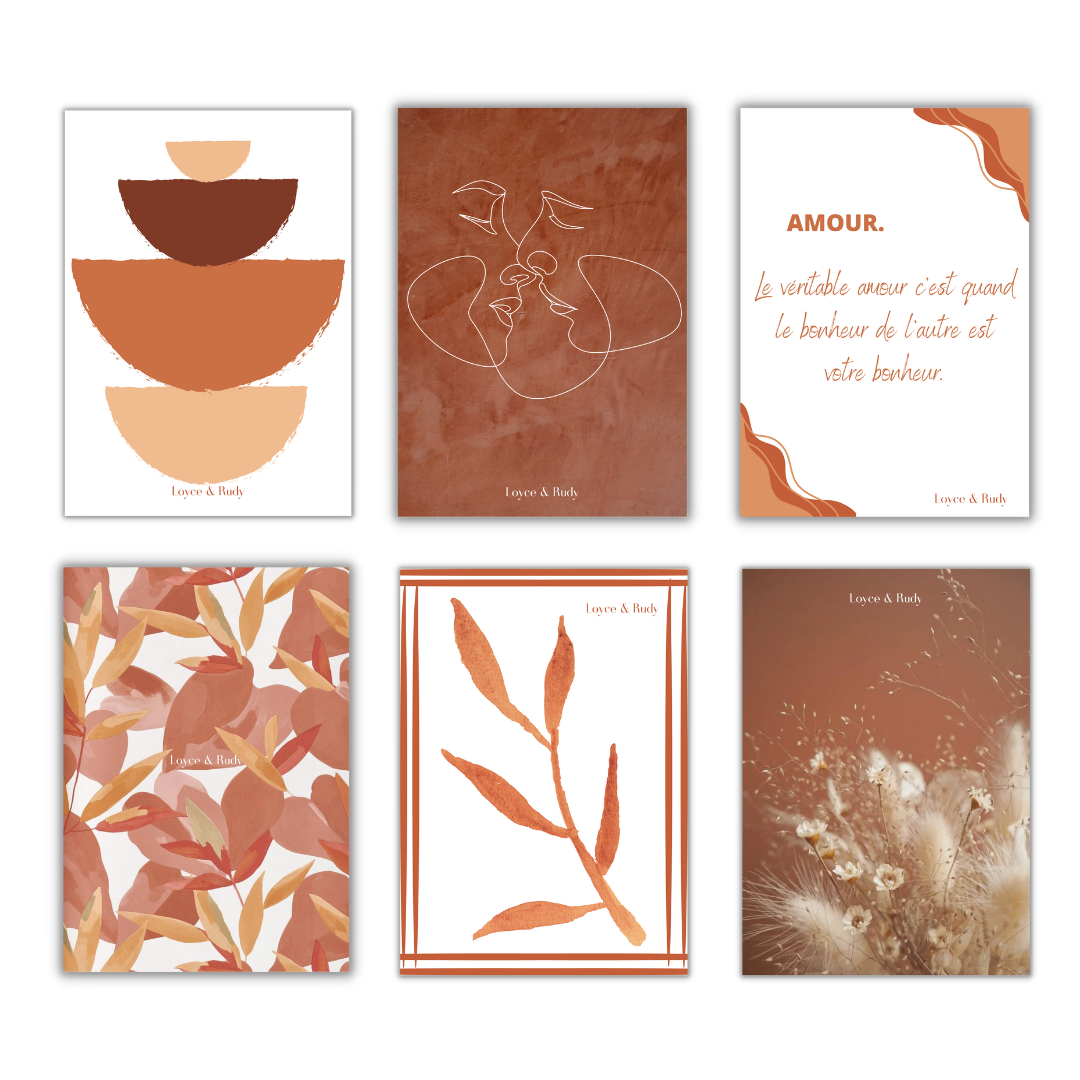 Livre d'or cartes postales mariage - terracotta à imprimer