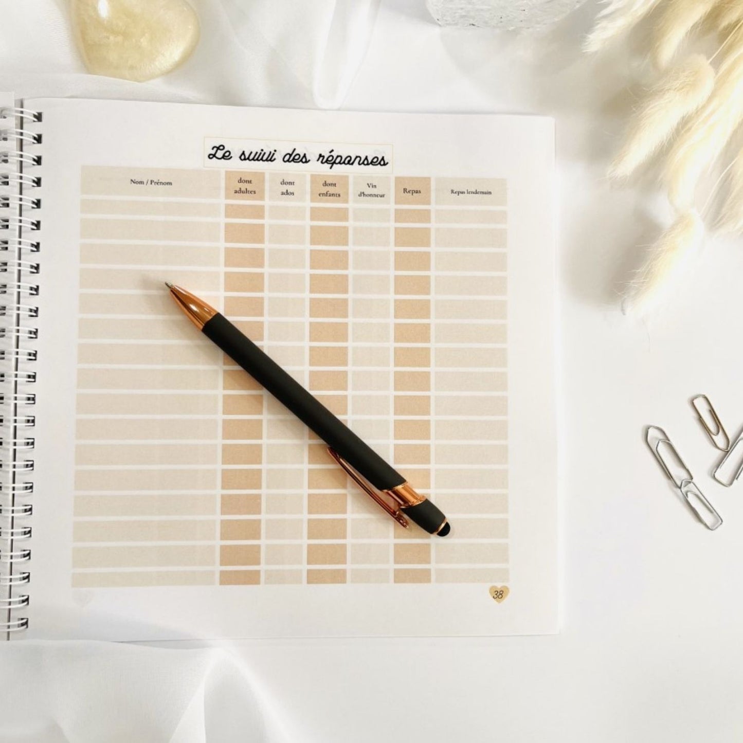 Livre organisateur de mariage personnalisable -sauge