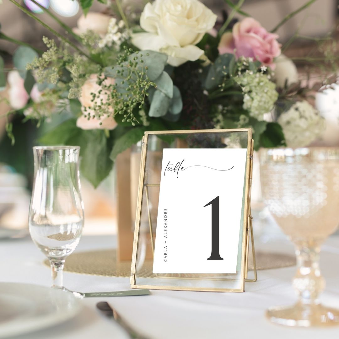 Numéro de table mariage