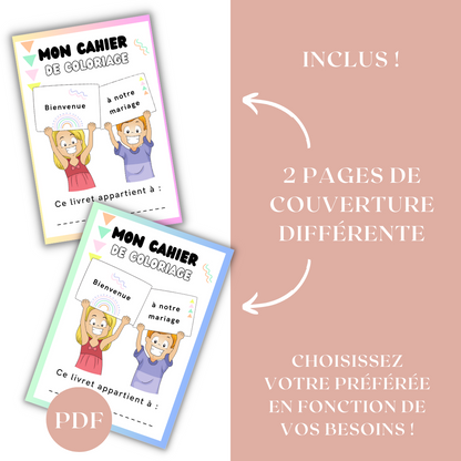 Cahier de coloriage mariage pour enfant - numérique