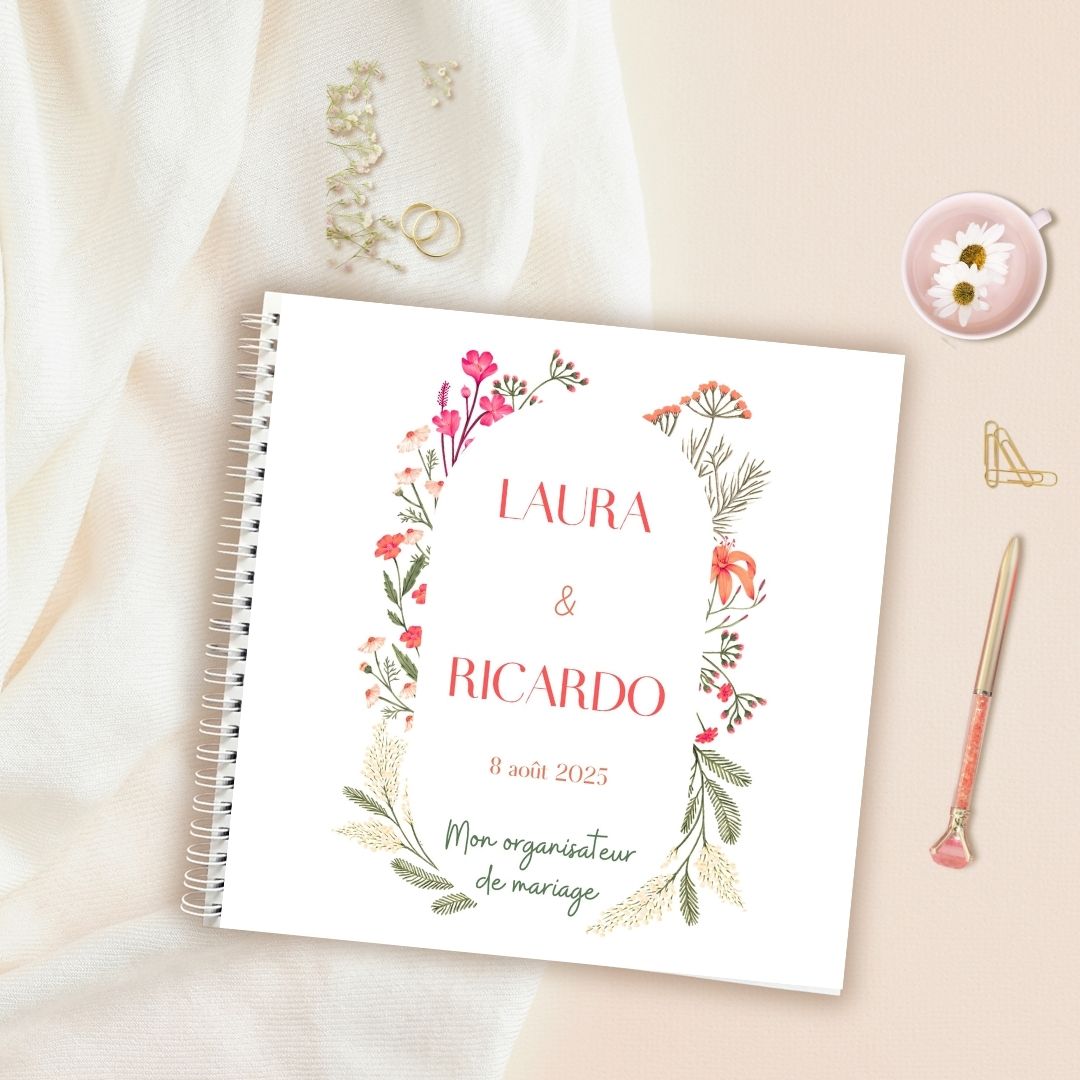 Livre organisateur de mariage personnalisable - coloré