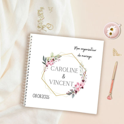Livre organisateur de mariage personnalisable - fleurs