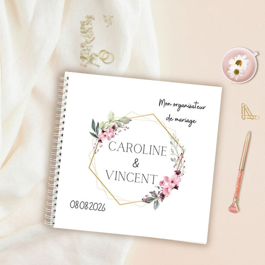 Livre organisateur de mariage personnalisable - fleurs