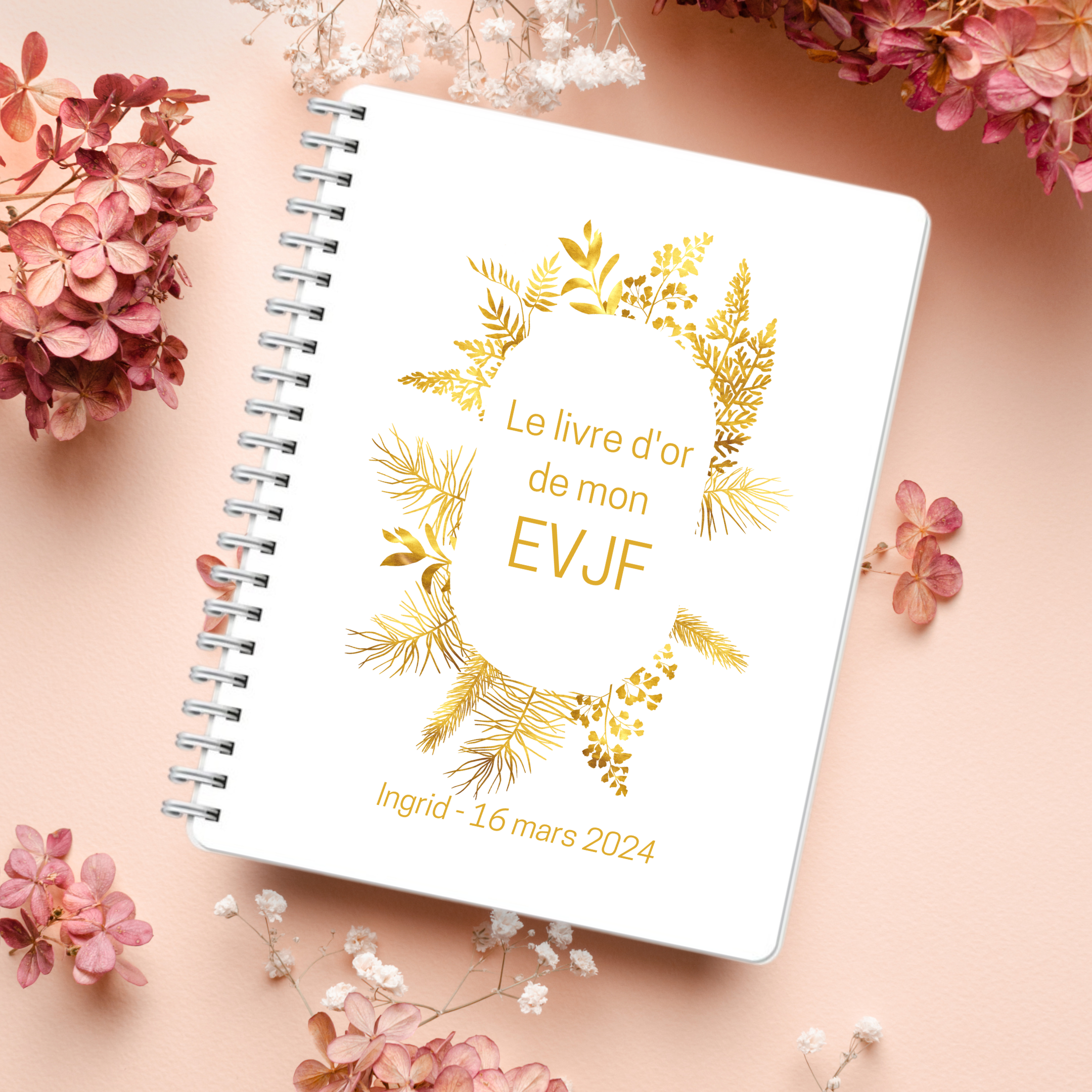 Livre d'or EVJF personnalisable - Or