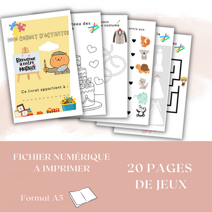 Cahier d'activités de mariage pour enfant - numérique