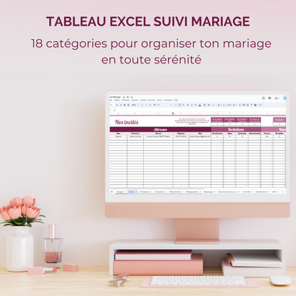 Pack Livre organisateur de mariage + Excel + Checklist