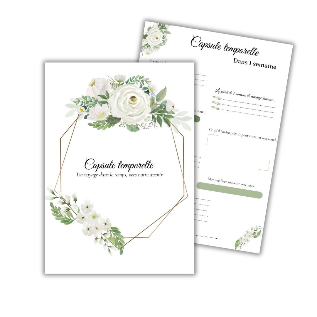 Capsule temporelle mariage : roses blanches