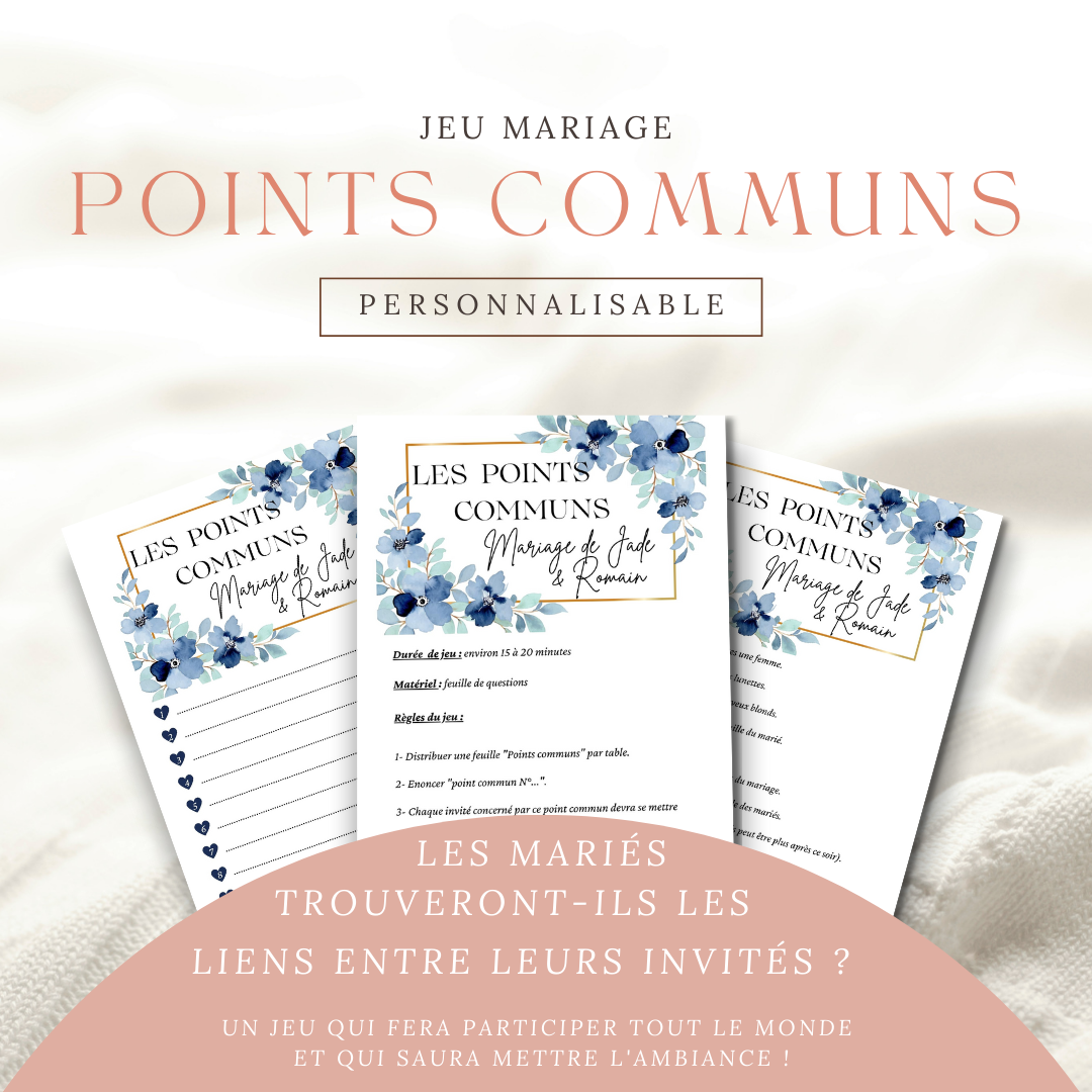 jeu des points communs mariage