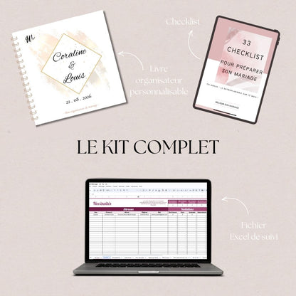 Pack Livre organisateur de mariage + Excel + Checklist